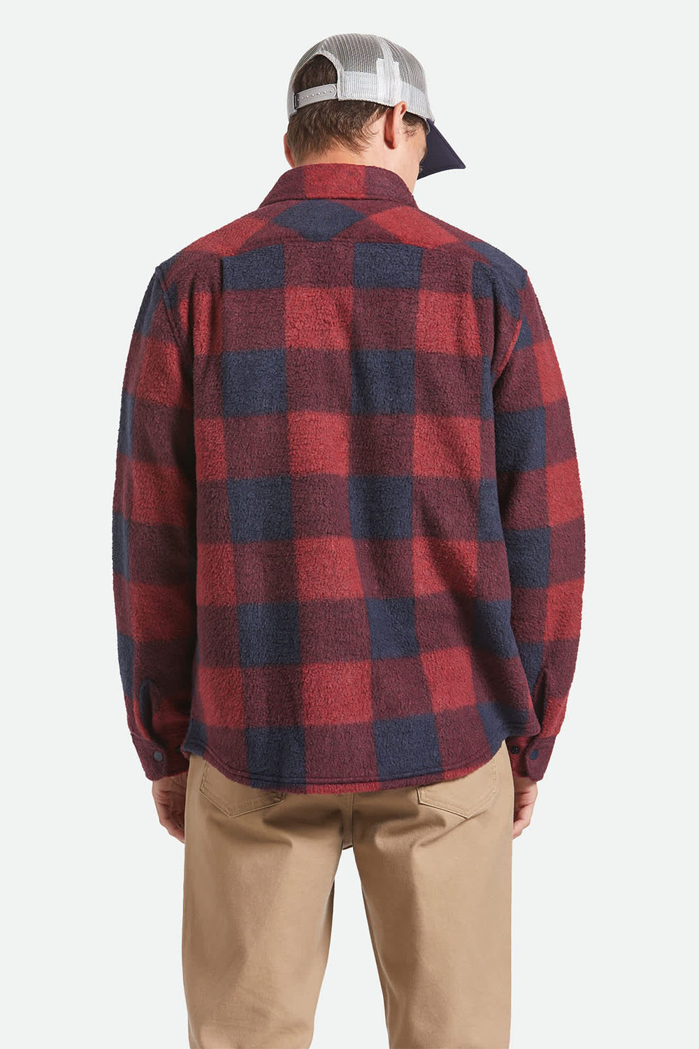 brixton bowery arctic fleece adrenaline rush mood indigo plaid back