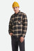 brixton bowery heavyweight ls flannel black cream front