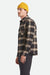 brixton bowery heavyweight ls flannel black cream side