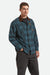 brixton builders bowery perf flannel night sage black front