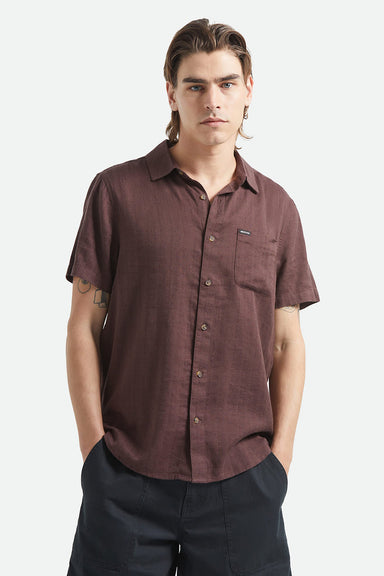 brixton charter slub ss chocolate front