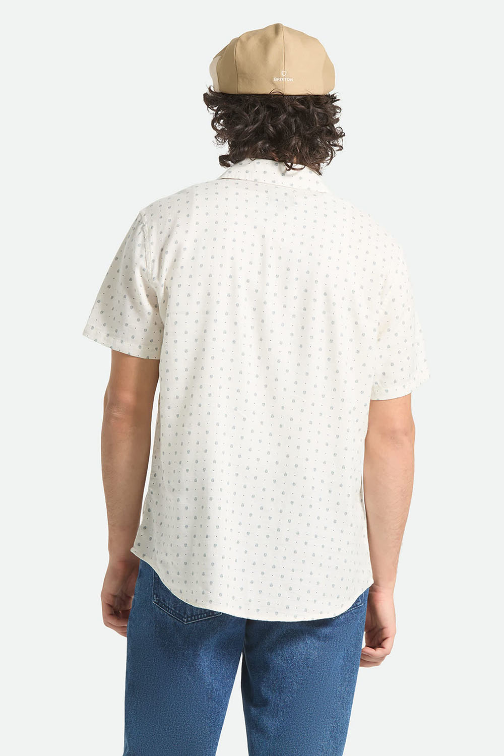 brixton charter slub ss off white micro geo back
