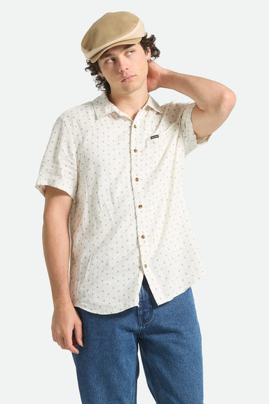 brixton charter slub ss off white micro geo front