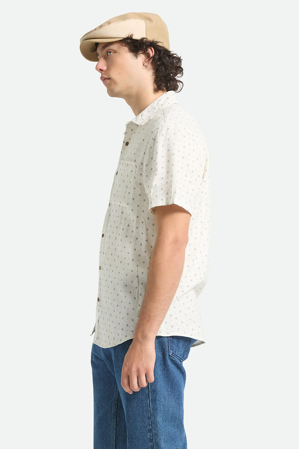 brixton charter slub ss off white micro geo side