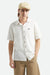 brixton cru striped dobby ss off white front