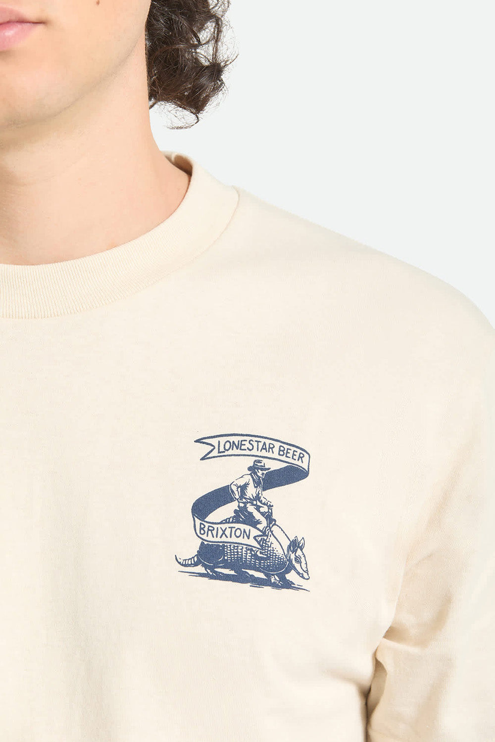 brixton lonestar armadillo ss cream front detail