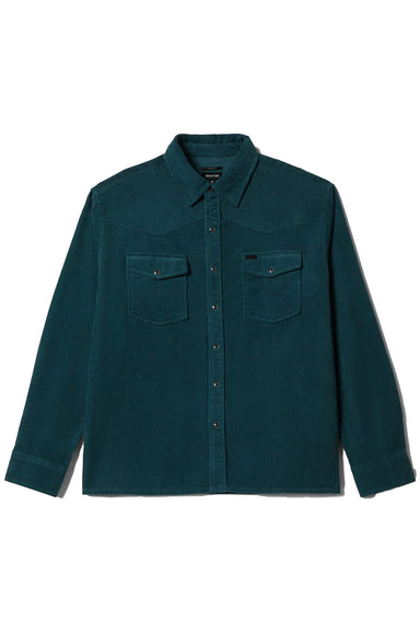 brixton new west overshirt night sage cord flatlay 