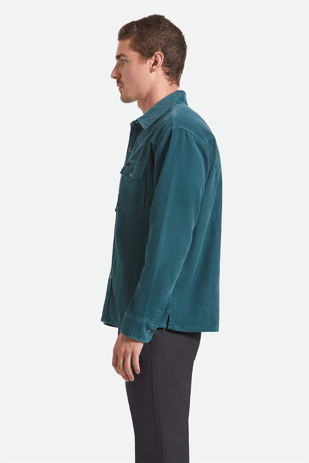 brixton new west overshirt night sage cord side