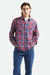 brixton waylon lw overshirt denim plaid front