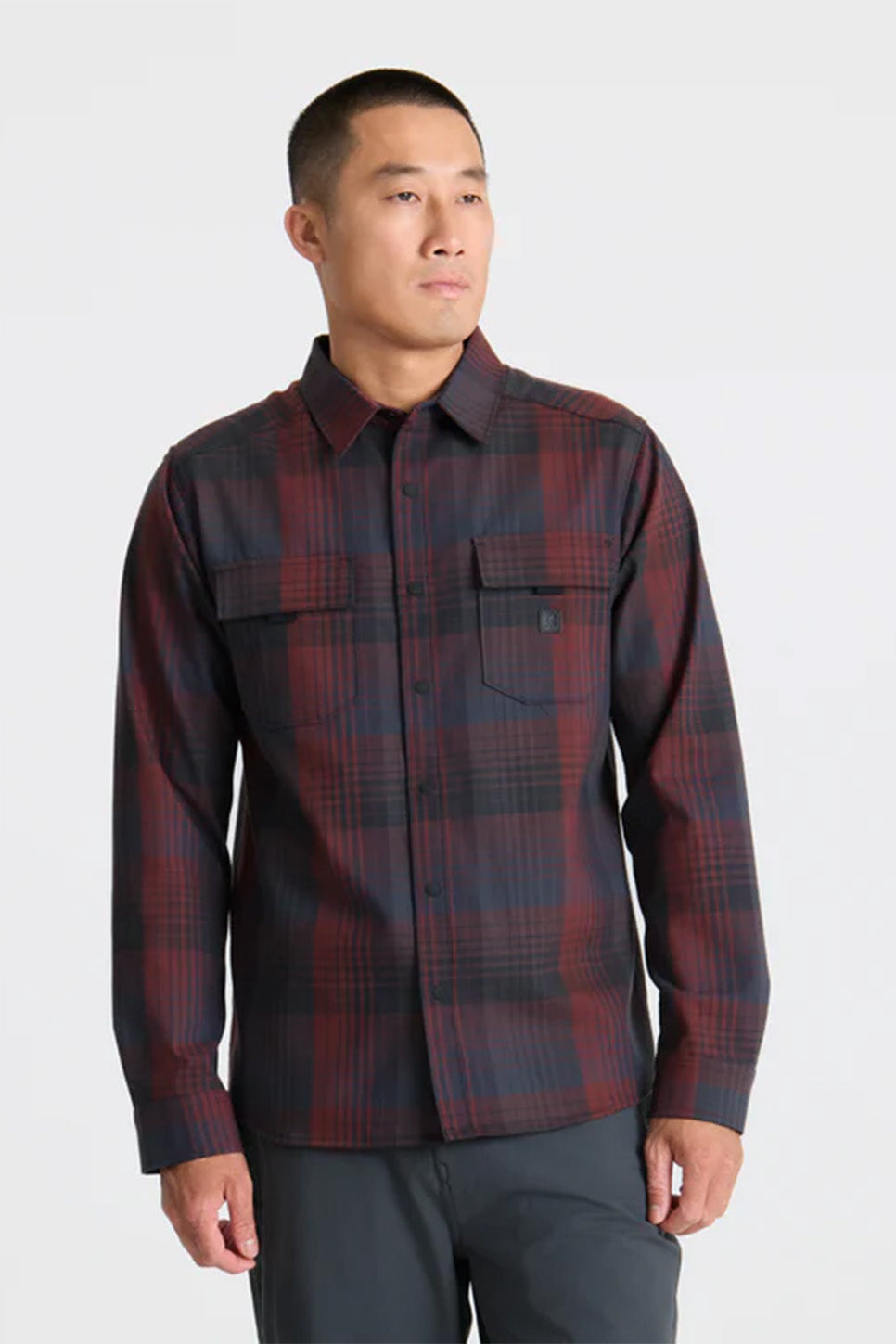 Roark Revival Diablo LS Flannel in Sangria — Front view