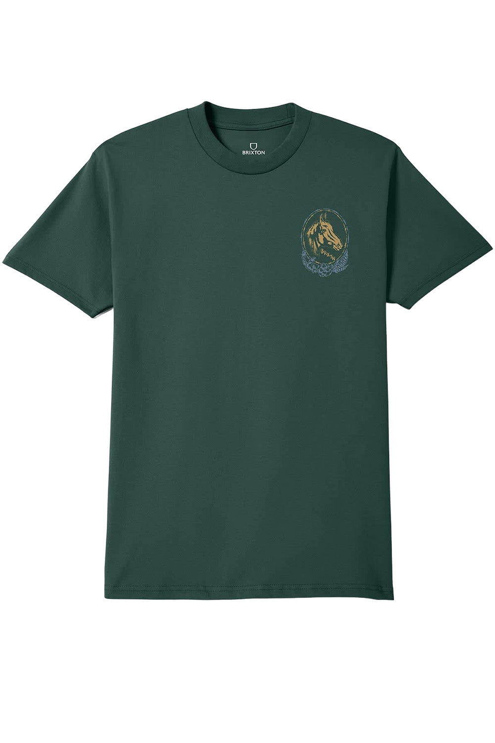 Brixton Marley Tee in Forest Green — Front view