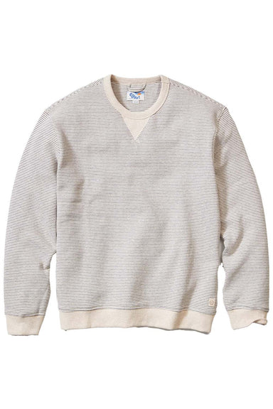 Marine Layer CLOUD 9 FLEECE CREWNECK Driftwood Baja Stripe Flatlay