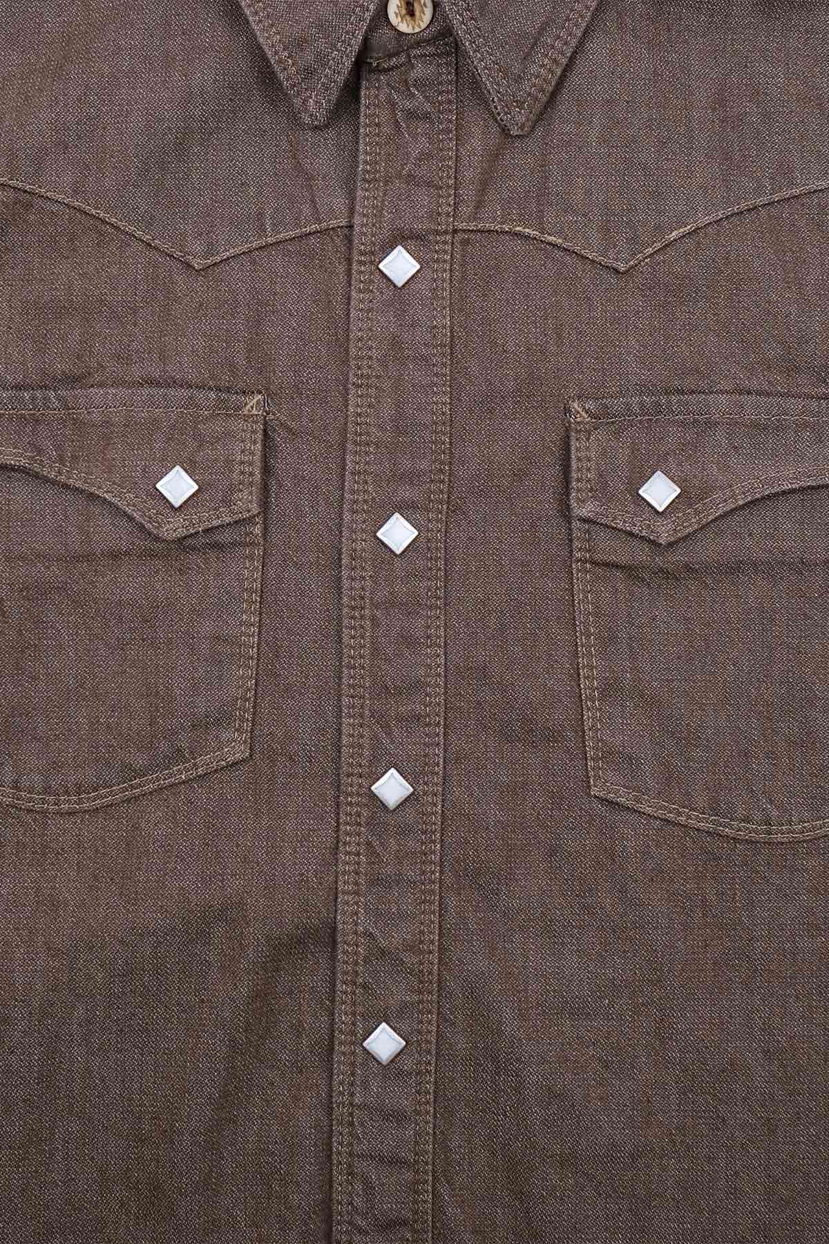 Freenote Cloth - Calico LS - Brown Denim - Detail
