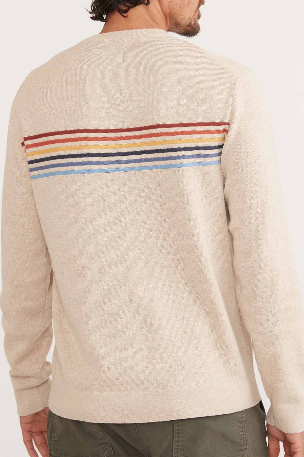 Marine Layer - Thompson Stripe Sweater - Oatmeal - Back