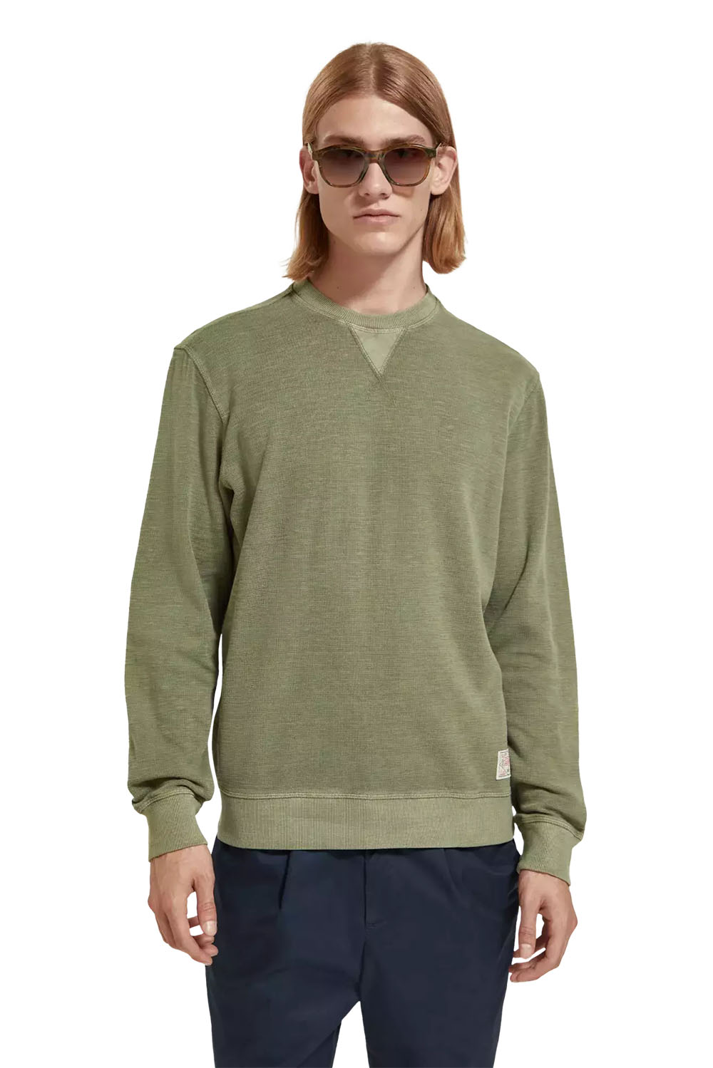 Scotch & Soda - Garment Dyed Sweatshirt - Army - Front