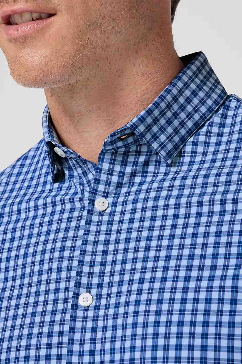 Mizzen + Main - Leeward LS - Cobalt Ben Plaid - Detail