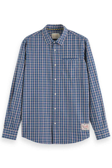 Scotch & Soda - Minimal Check LS - Blue/Red Check - Flatlay