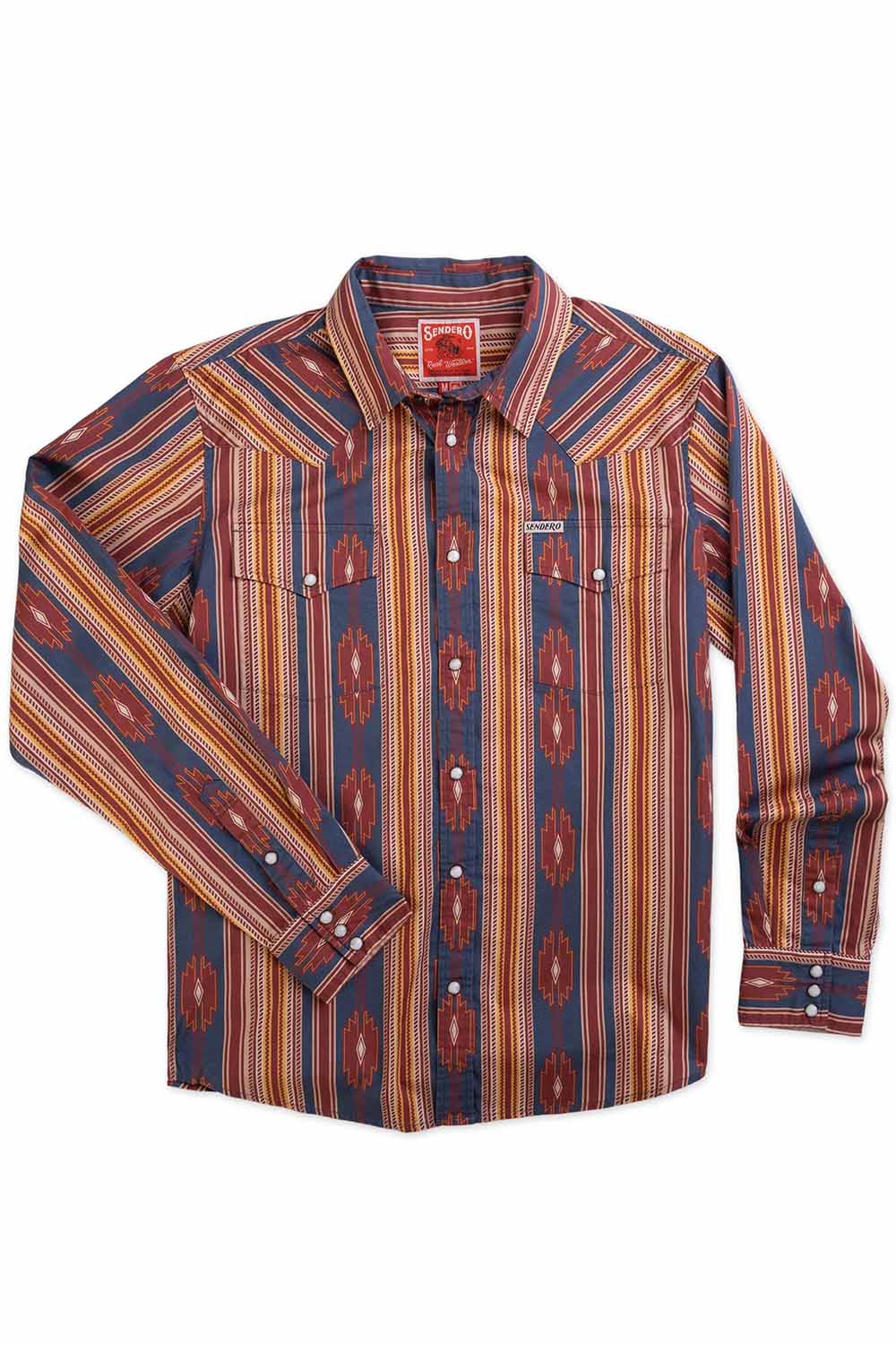 Sendero - Wyatt Pearl Snap Serape Shirt - Tulsa - Flatlay