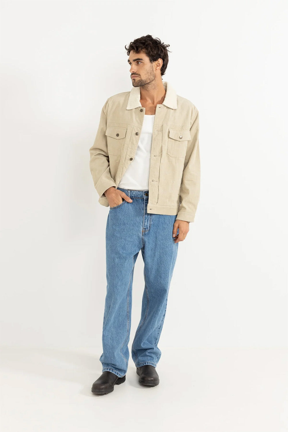 Rhythm Flannel Lined Cord Trucker Oak