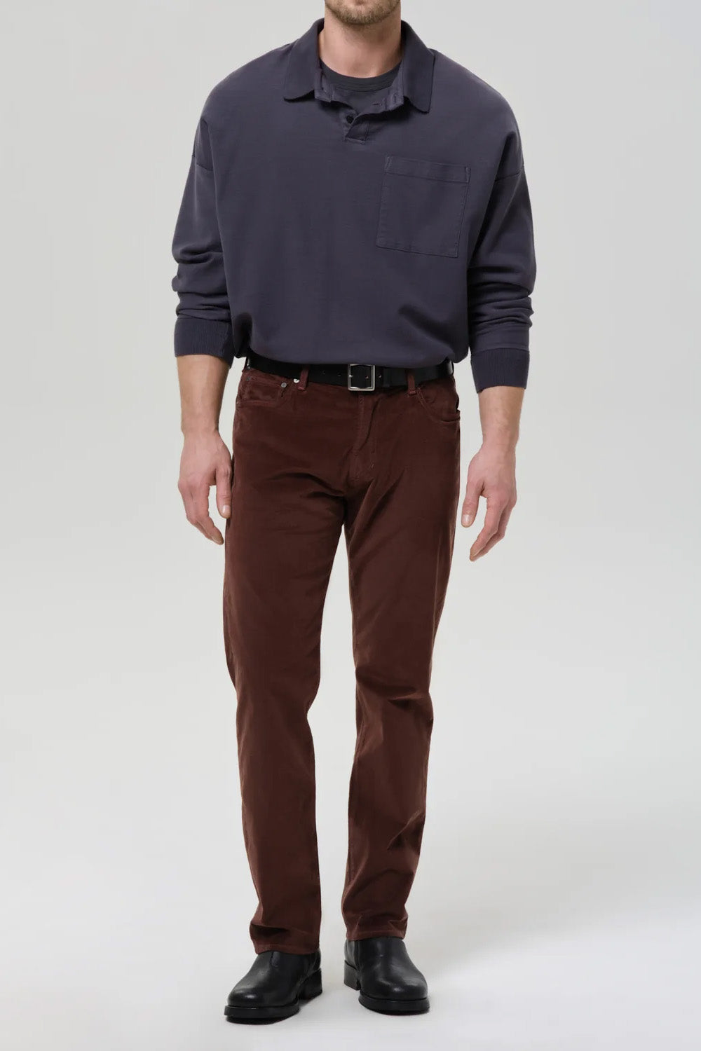 Citizens of Humanity Elijah Velveteen in Brown — front view