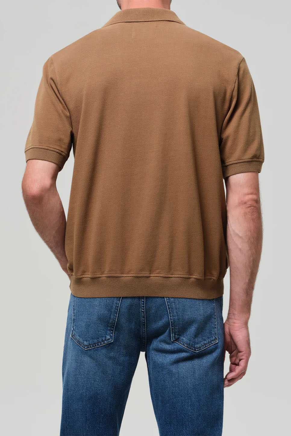 citizens of humanity banded polo vintage kelp back