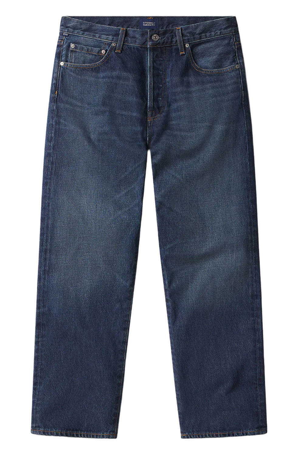 citizens of humanity beau relaxed straight vintage dark flatlay