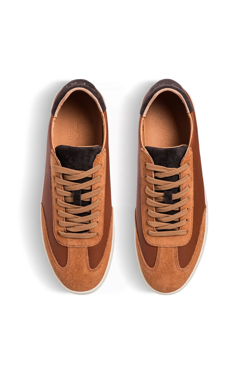 CLAE Deane in Leather Brown Java — top view