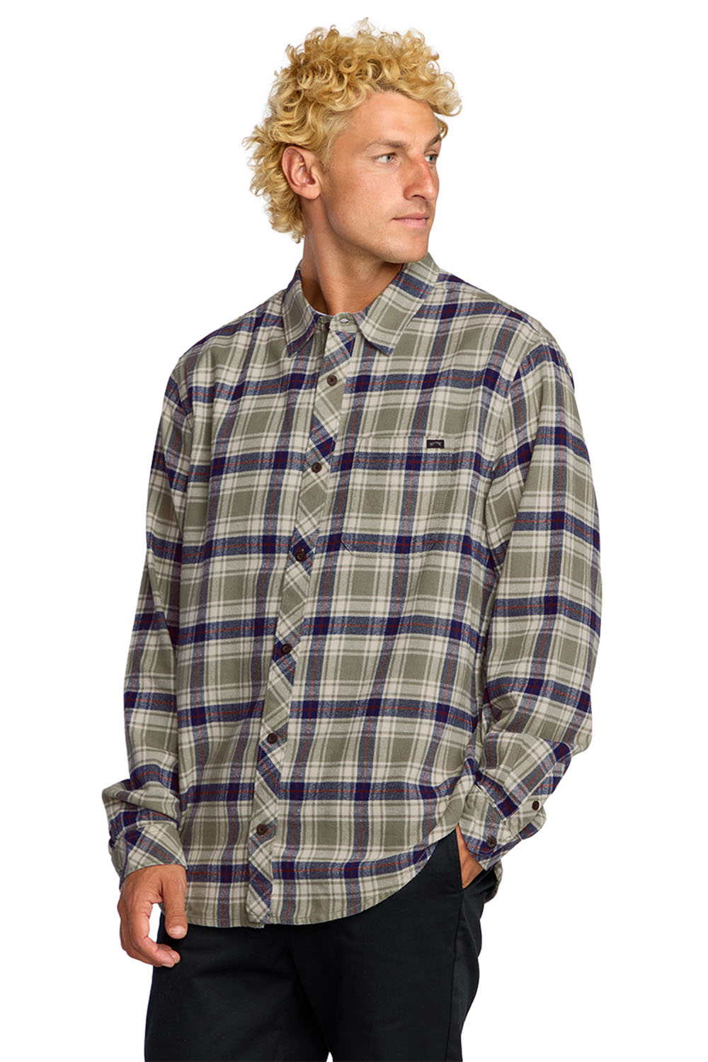 Billabong COASTLINE LS FLANNEL Olive Side