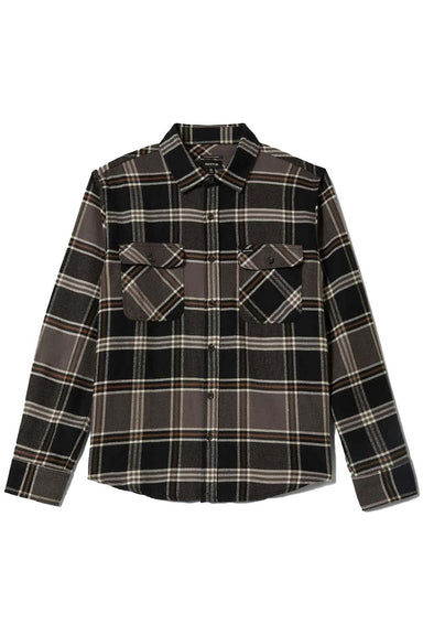 Brixton BOWERY LS FLANNEL Black/Charcoal/Pinecone Flatlay