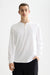 Scotch & Soda - SLUB HENLEY LS - Bright White - Front