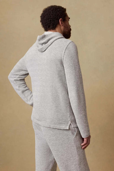 Faherty Whitewater Hoodie in Grey Shell Loop — Back view