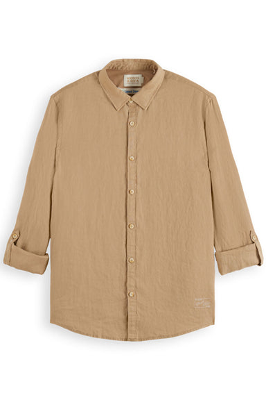 Scotch & Soda - Roll Up Sleeves Linen LS - Seastone - Flatlay