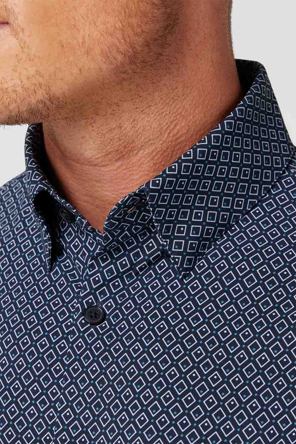 Mizzen + Main - Leeward LS - Navy Diamond - Detail