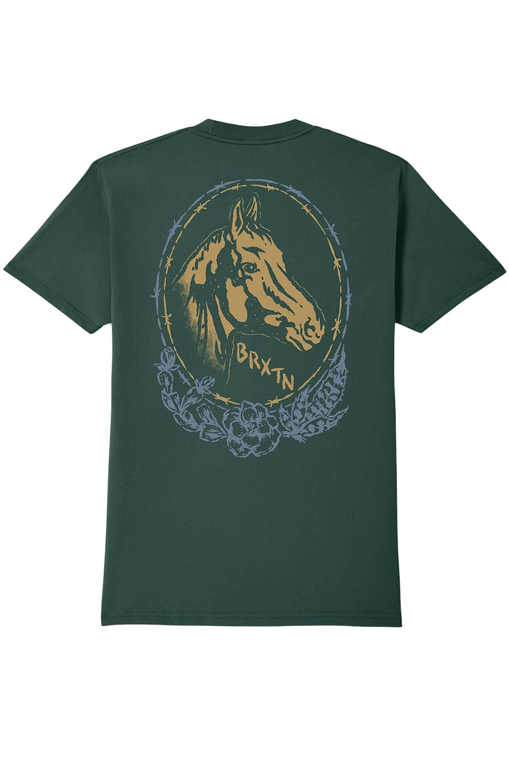 Brixton Marley Tee in Forest Green — Back view