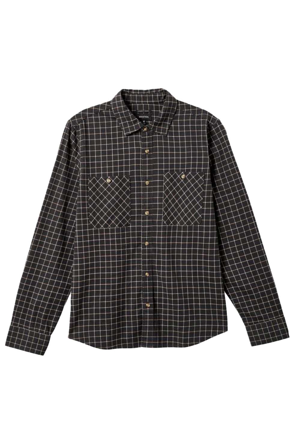 Brixton - Savile Stretch LS Shirt - Washed Black/Window Plaid