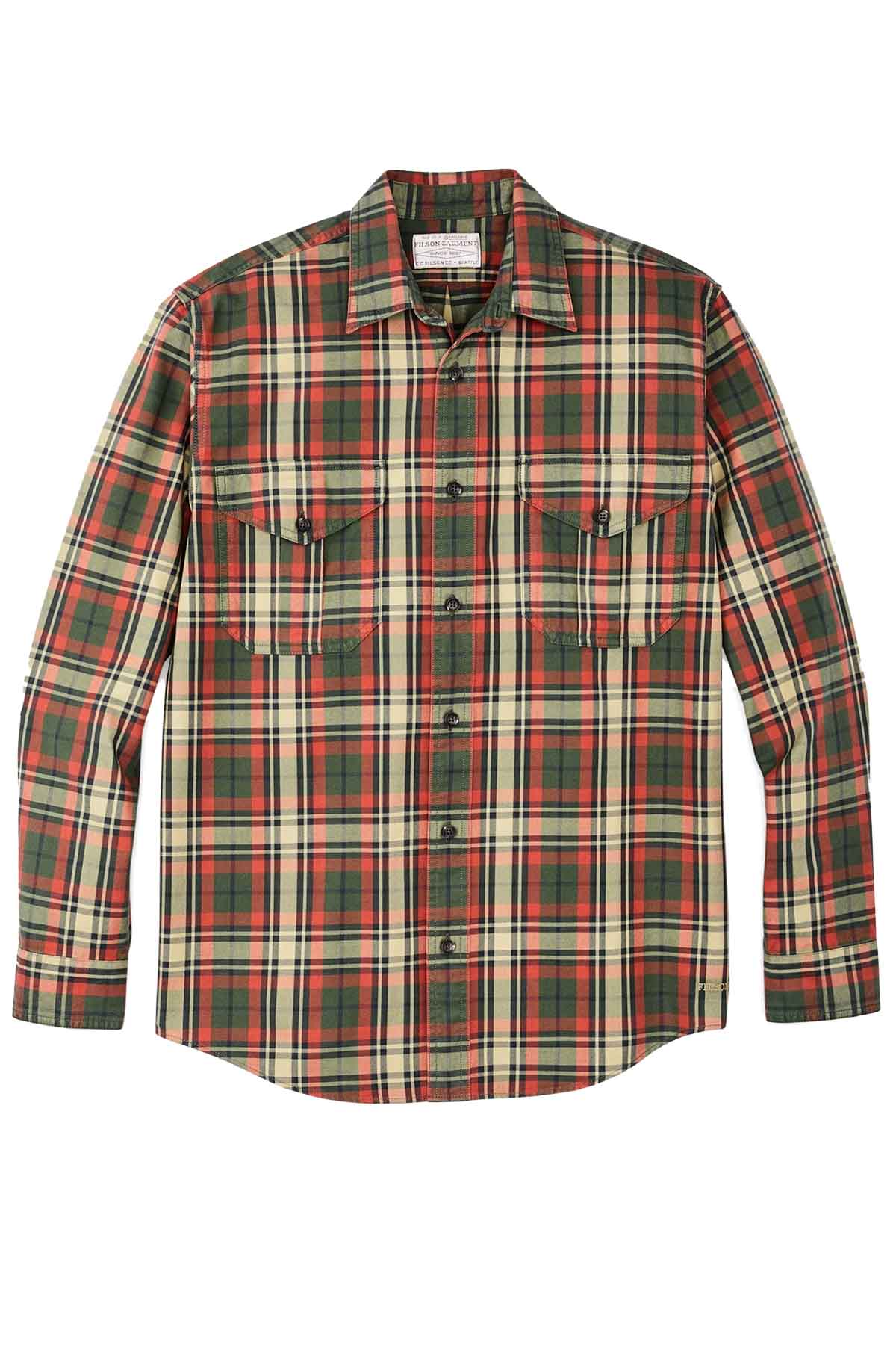 Filson - Light Weight Alaskan Guide Shirt - Silver Pine/Burnt Red Plaid - Front