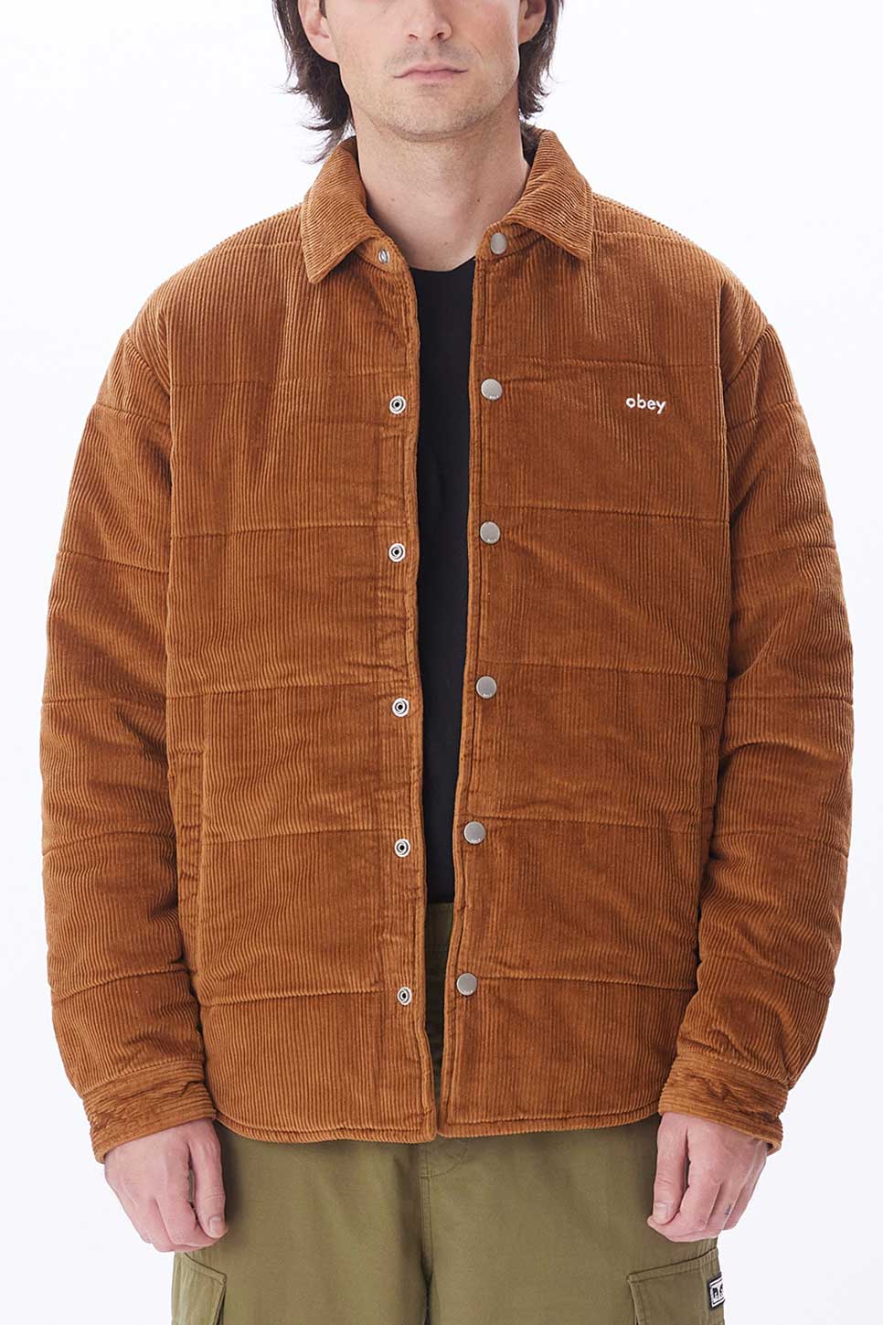 Obey - Grand Cord Shirt Jacket - Catechu Wood - Front