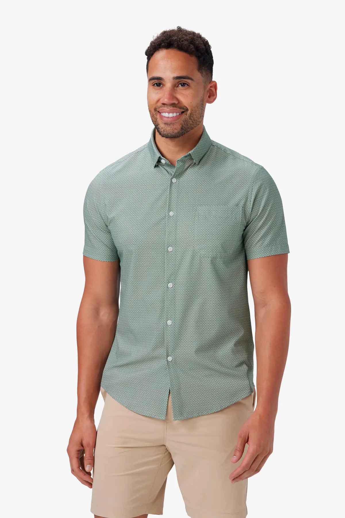 LEEWARD SS Sage Geo Print