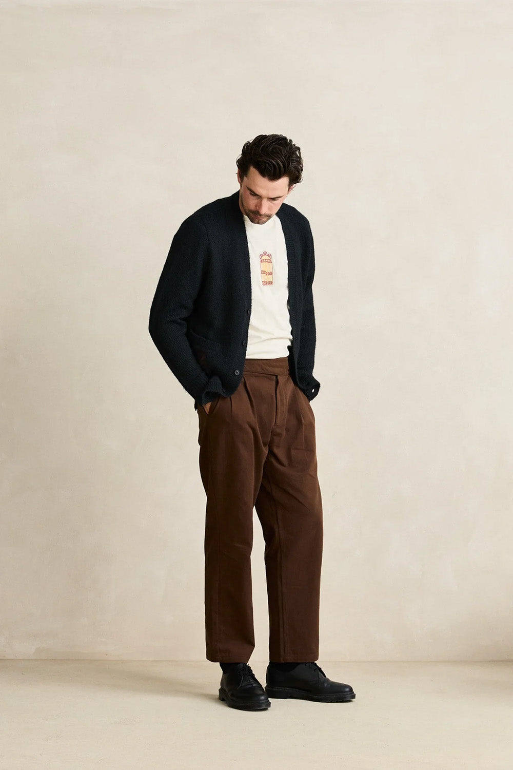 Rhythm - Heritage Bloom Cardigan - Midnight - Model Front