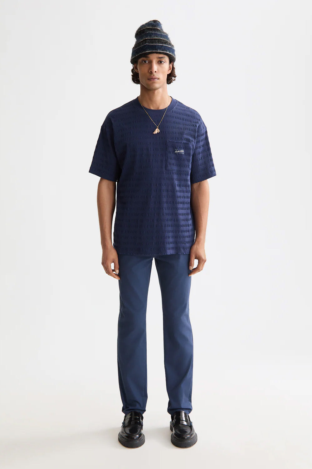 Scotch & Soda - Relaxed Textured T-Shirt - Peacoat