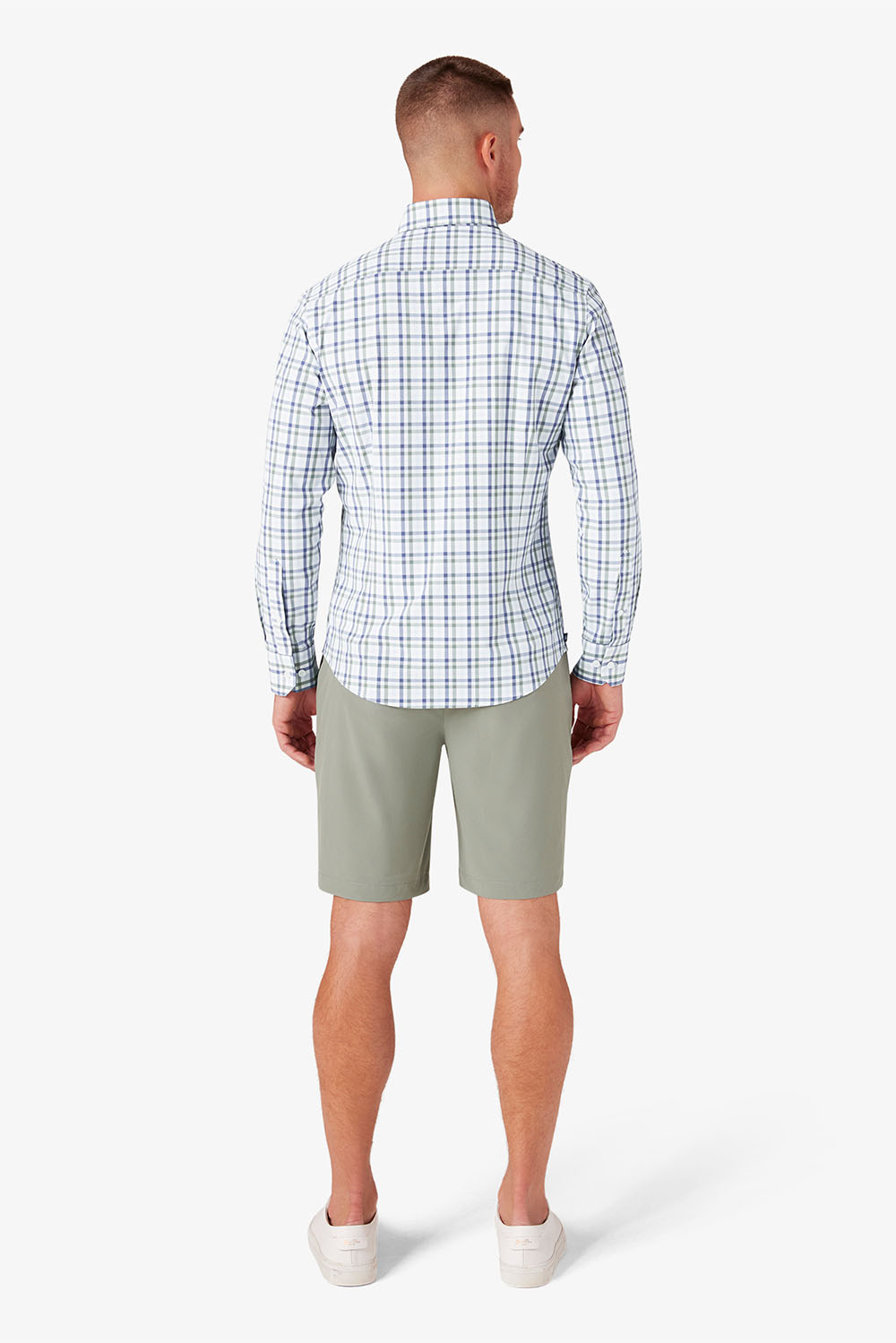 Mizzen + Main - Leeward LS - Sky Coastal Plaid - Back