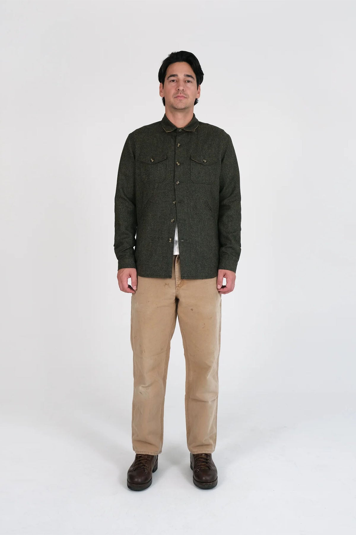 Dehen - Crissman Overshirt - Hunter Green - Front