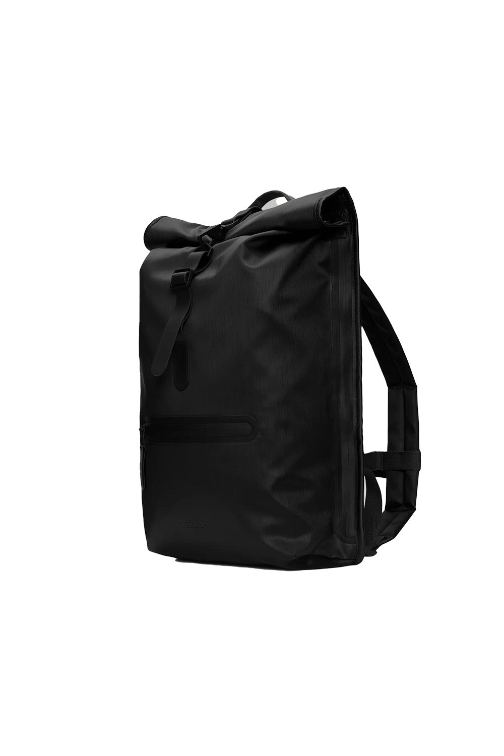 RAINS ROLLTOP RUCKSACK Black Grain Side