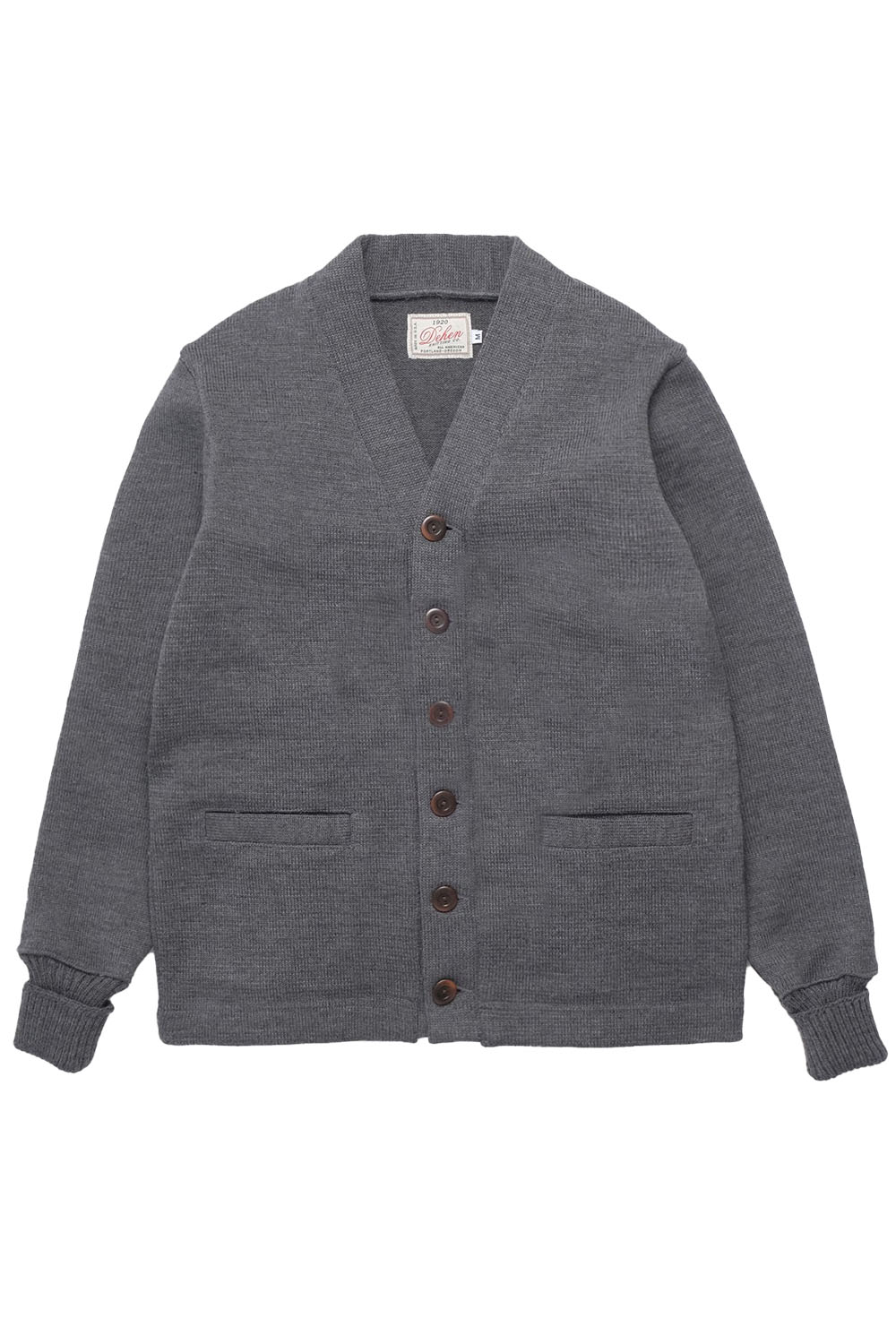 Dehen - Classic Cardigan - Charcoal - Flatlay Front