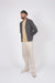Dehen - Classic Cardigan - Charcoal - On-Model Three-Quarter