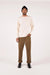 Dehen - Heavy Duty Long Sleeve Pocket Tee - Natural - On-Model Front