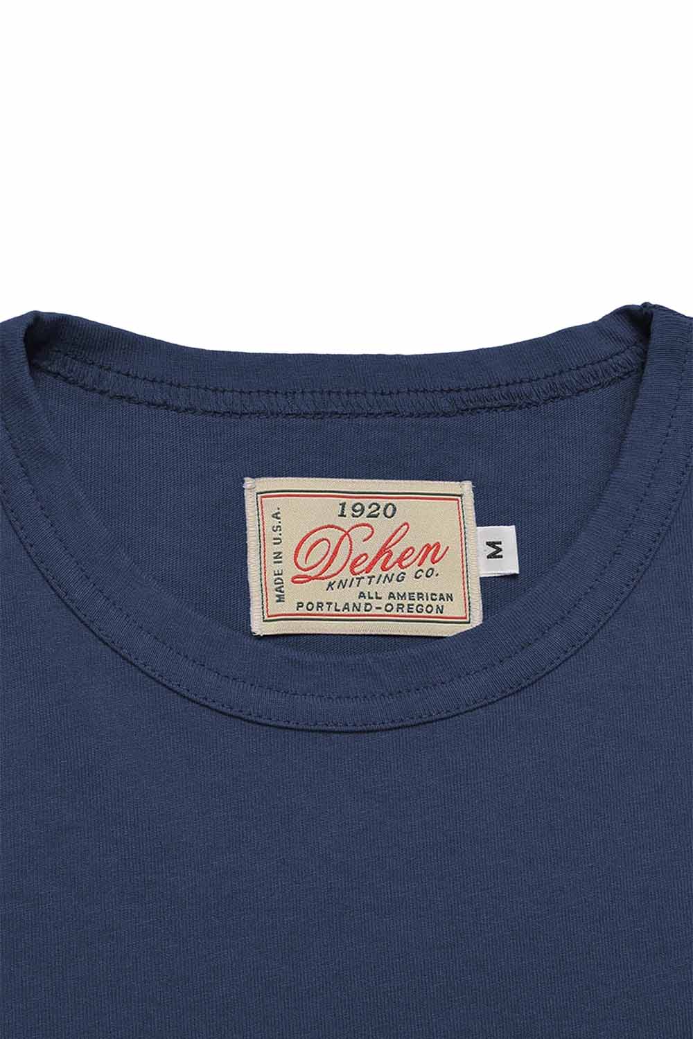 Dehen - Heavy Duty Tee - Navy - Collar Detail