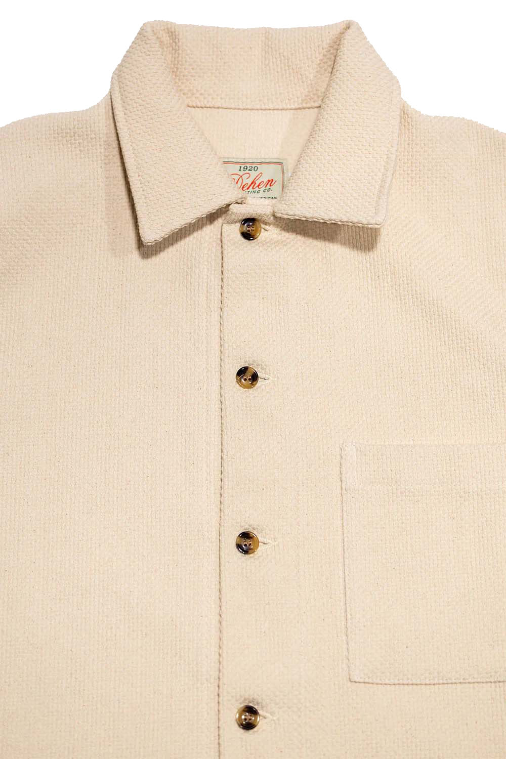 dehen lounge shirt natural sashi-ori detail