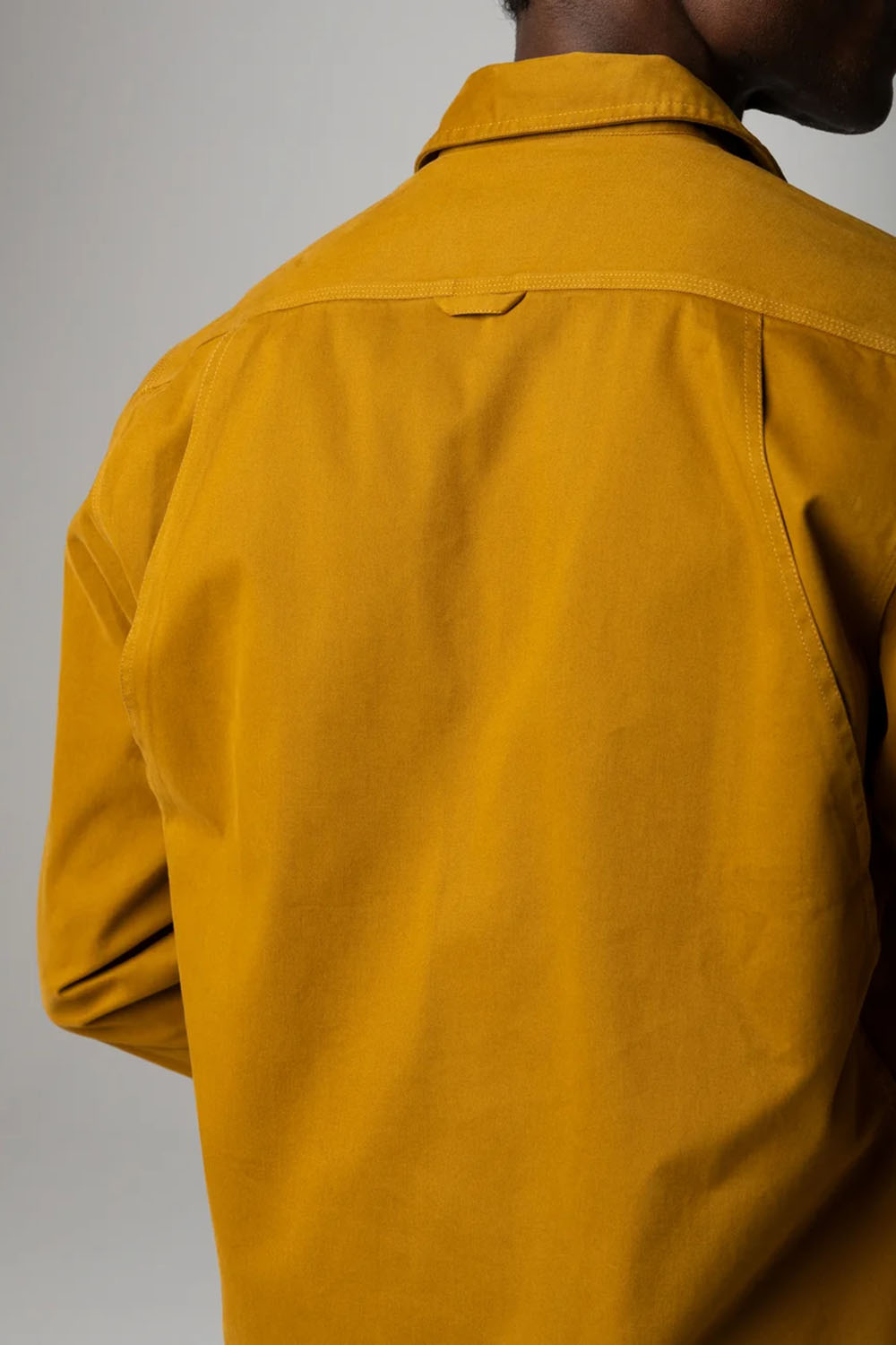 Finisterre - Eddystone Shirt - Burnt Ochre - Model Detail Back