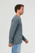 Duer Midweight Slub Henley in Slate Blue — Side view